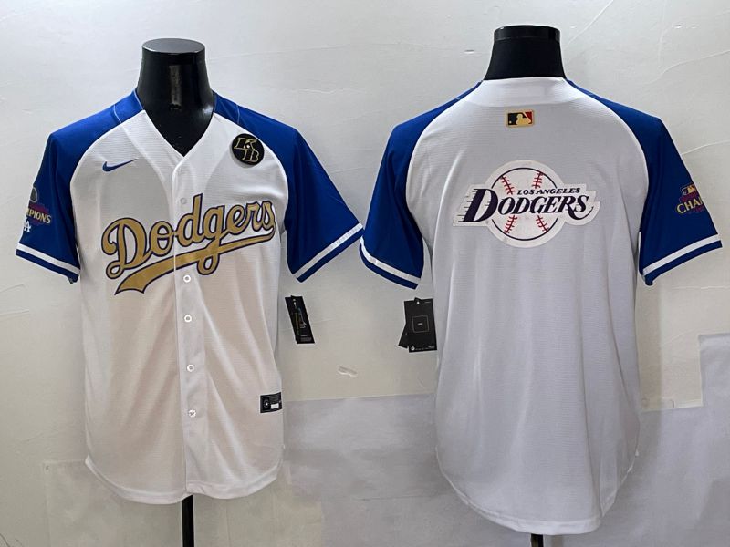 Men Los Angeles Dodgers Blank White Blue Gold Game Nike 2025 MLB Jersey style 42935
